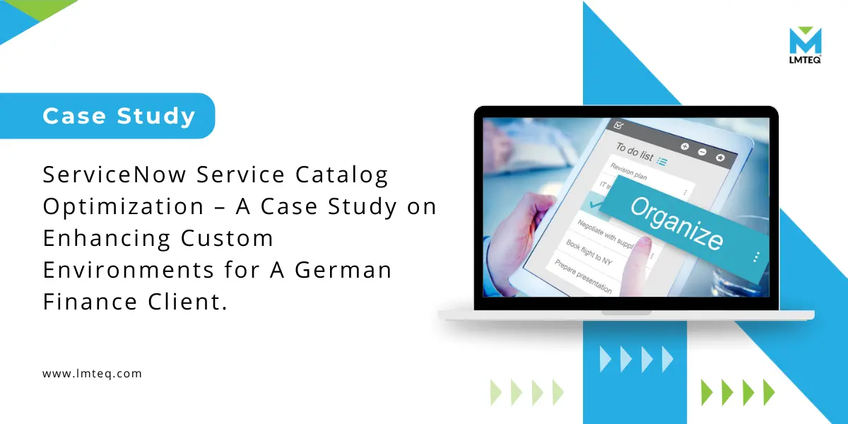servicenow service catalog optimization a laptop with a screen showing a document like ServiceNow service catalog optimization