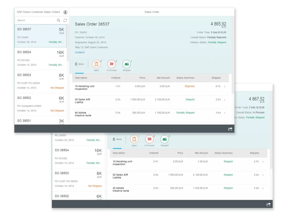 SAP Fiori Track Sales Orders App SAP CRM Fiori Apps Support and Services